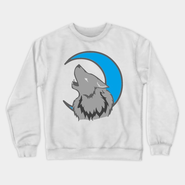 wolf and the moon Crewneck Sweatshirt by Tealcavern